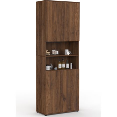 Mobile bagno TOMI a 4 ante e 2 nicchie effetto noce