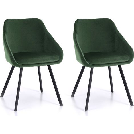 Set 2 Sedie 51x44x77 cm in Similpelle Verde Petrolio (1/4)