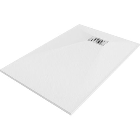 Mexen Hugo Rechteckige Duschwanne SMC 130 x 70 cm, weiß, Abdeckung aus Inox - 42107013-X (1/5)