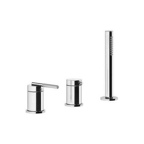 Gessi Ingranaggio mezclador de borde de bañera de tres orificios,