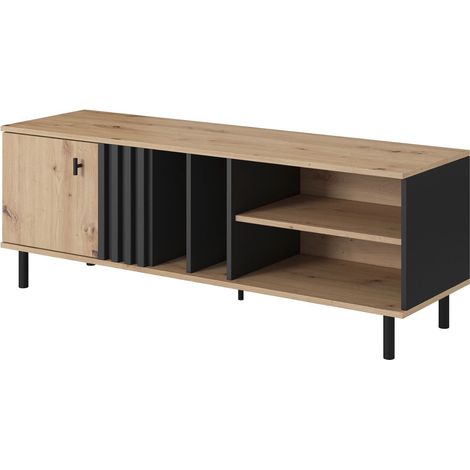 Mobile TV, Rovere Craft + Antracite Nero, 138,1 x 49,2 x 40 cm