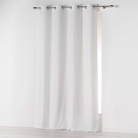 Rideau à œillets en microfibre blanc 140 x 280 cm – Tissu léger 100% microfibre – Opacité légère pour ambiance tamisée – 1001Kdo (1/7)