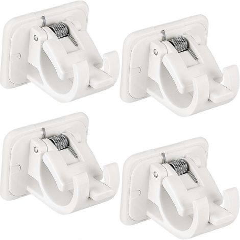 Support de tringle à rideaux auto-adhésif, support de crochet de rideau, support de fixation de tringle, support de tringle à rideaux mural, crochet pour porte-serviettes (4) (1/5)