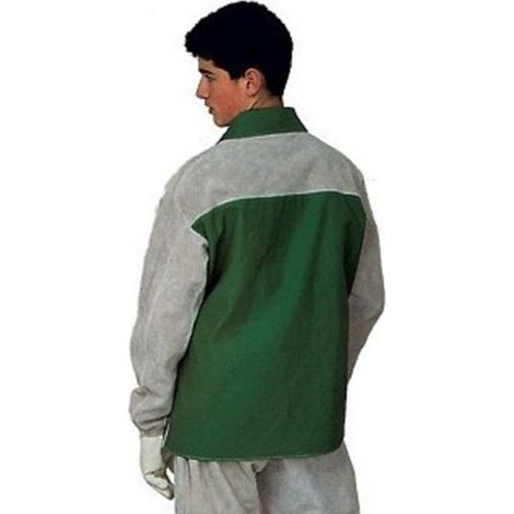 Veste de soudeur en croûte de croupon dos ignifuge vert/gris TXL - GUYARD - VES41140 XL