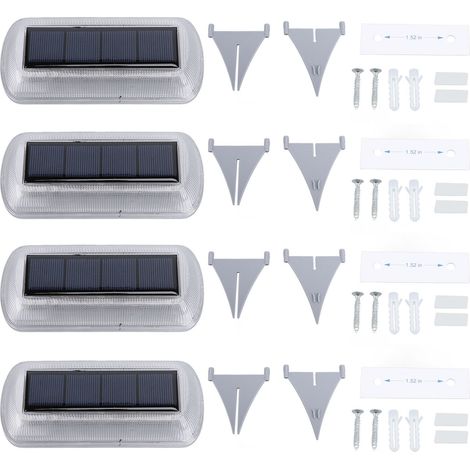 4 lampes solaires au sol IP65 résistantes à l'eau, lumière chaude 3000 K, éclairage solaire pour allées, terrasses et pelouses extérieures (1/5)