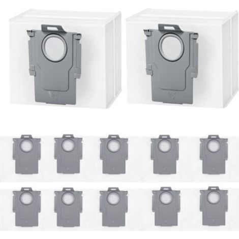 Lot de 12 sacs à poussière pour aspirateurs robots Roborock Q5+, Q5 Max+, Q5 DuoRoller+, Q5 Pro+, Q7+ Max+/M5+/L5+, Q8 Max+, S8+, S8 Pro Ultra, S7 MaxV/Max Ultra, Q10 S5+/X5+,sac grande capacité 3,6 L
