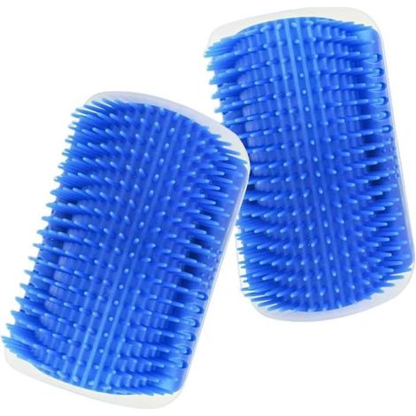 Lot de 2 Auto-Toiletteur Chat,Brosse d'Angle Chat Brosse Chat Mural Avec Herbe à Chat Pour Massage et Epilation (1/4)