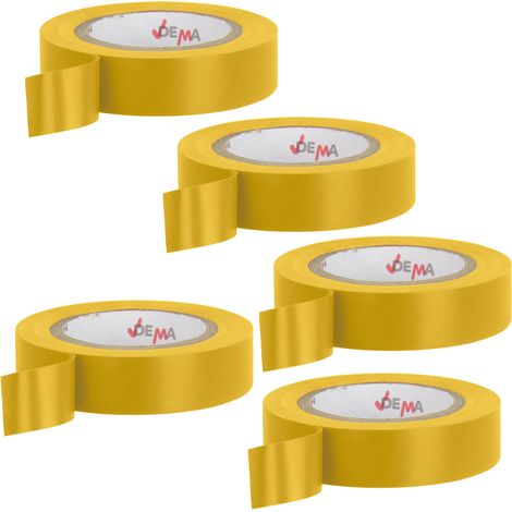 Kabel Isolierband Elektriker Klebeband 5er Set Gelb 15 mm x 10 m Rolle (1/2)