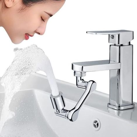 Multifunctional Swivel Bathroom Faucet Extension 1440 Degrees with 2 Spray Functions (1/4)