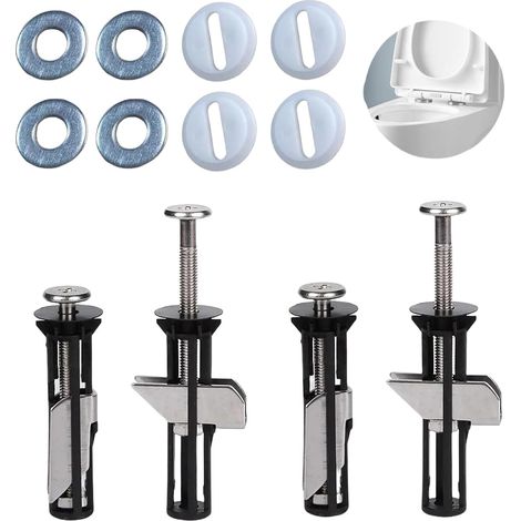 Jeu de 4 Vis de Siège de Toilette, Vis Abattant Wc en Acier Inoxydable, Kit de Montage pour Planche de Wc Fixations, Vis pour Charnières, Facile à Installer, Screws-JS2 (1/5)