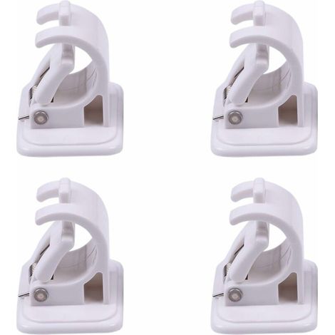 4 Pièces Support de Fixation pour Tringle à Rideaux, Crochets Muraux Auto-adhésifs, Tringle à Serviette, Support Mural, Fixations sans Perçage Tige Support pour Rideau Canne, Cuisine, Chambre (1/5)