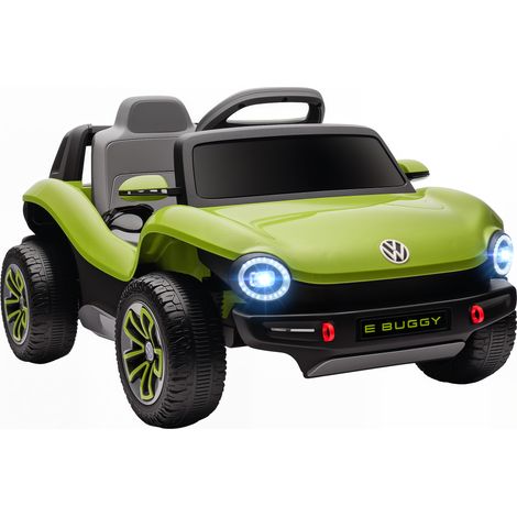 Voiture électrique pour enfants, 3 ans Volkswagen E-Buggy 12V avec télécommande 2, 4 G Jantes avec suspension verte
