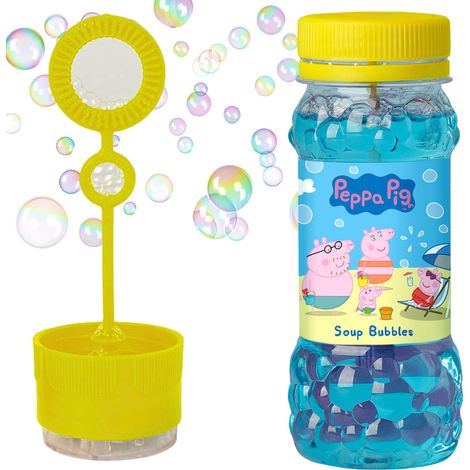 Saponetta Peppa Pig per creare bolle colorate, ideale per bambini, 145 ml, codice articolo 200176. (1/5)