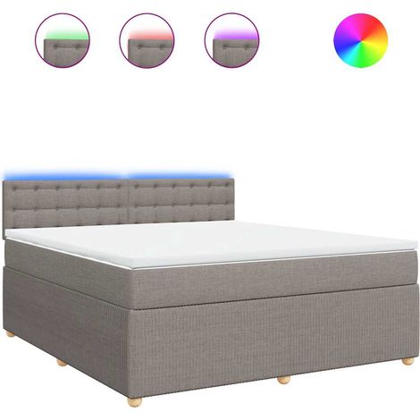 Maison Exclusive - Giroletto a Molle con Materasso Tortora 180x200 cm in Tessuto