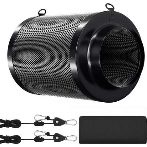 Wolketon Filtre à charbon actif 150350mm, filtre carbone anti odeur pour box de culture extracteur gaine avec préfiltre (1/5)