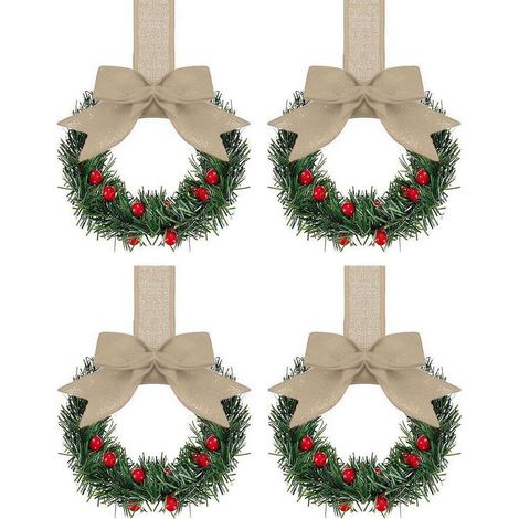 Guirlande De Noël - 55 X 13 Cm - En Plastique Et Tissu - Pour Armoires Cuisine Fenêtres - 4 Pièces (1/5)
