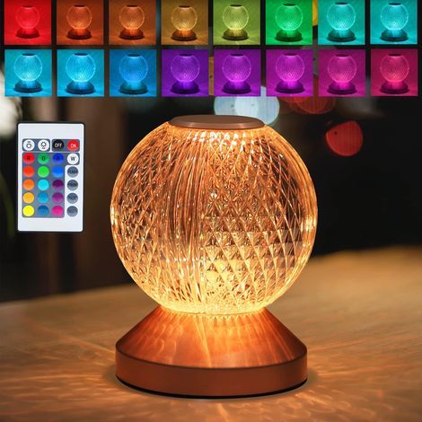 Vtizikl Lampe de Bureau Lampe de Chevet sans Fil Tactile Dimmable - LED avec Batterie Lampe de Lit pour Enfants Portable RVB Lumière d'Ambiance Changement de Couleur USB pour Bar Restaurant Café (1/5)