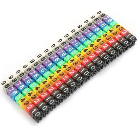 Colored Number Cable Label Wire Tube Number Marker (150pcs 1.5 mm²) (1/5)