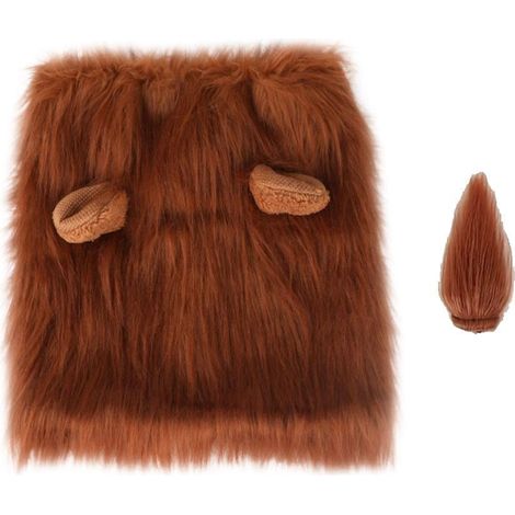 Crinière De Lion - Pour Chien - En Peluche Douce Écologique - Convient Aux Chiens Moyens À Grands (Tour De Cou 60-80 Cm) - Taille S À XL