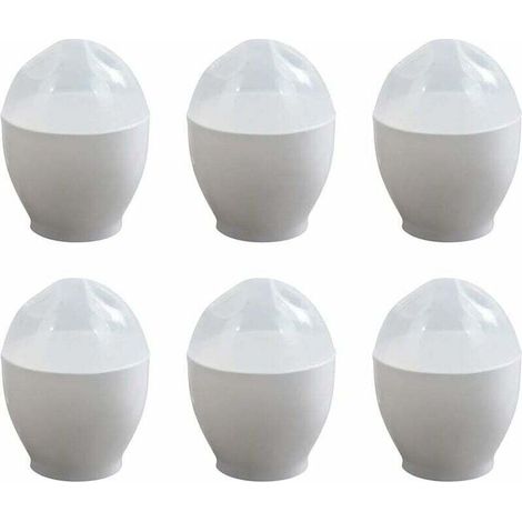 Micro-Ondes Cuiseur à Oeuf Pocheuse à oeufs Micro-Ondes Cuit-ouf Chaudière Oeuf Braconnier Ustensiles de Cuisine Conteneurs pour Oeuf 6 Pièces (Blanc)
