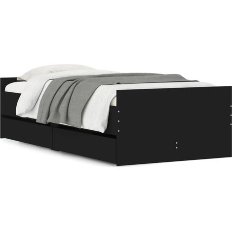 Maison Exclusive - Bett mit Schubladen Schwarz 75x190 cm