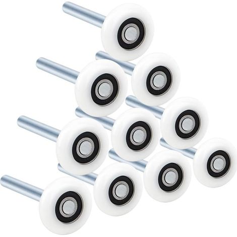 10 Pack 2" 11 Ball Nylon Door Casters with 4" Shank, Surface Polishing Galvanized for Industrial Warehouse Electric Shutter Door (1/4)