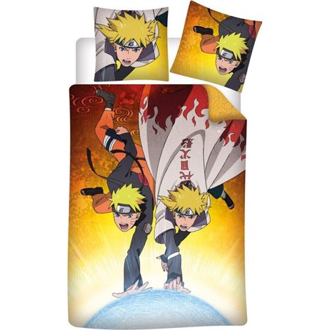 Parure de lit réversible Naruto et Minato Namikaze - 140 cm x 200 cm (1/2)