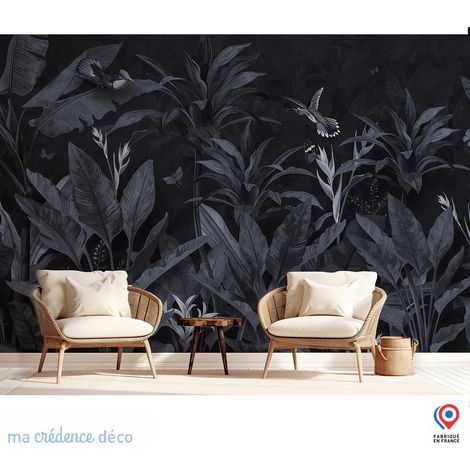 Papier peint : Fresque tropicale et papillons - Intissé - 200 cm - 280 cm (1/5)