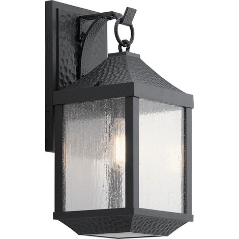 Elstead Springfield Outdoor 1 Leichte mittlere Wandlaterne, Distressed Black, IP44, E27 (1/4)