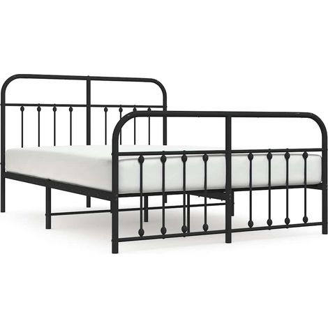 Maison Exclusive - Cadre de lit métal sans matelas avec pied de lit noir 150x200cm (1/5)