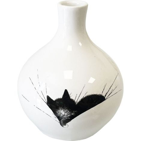 Petit vase en céramique rond Chats par Dubout (1/3)