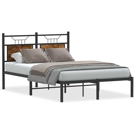Maison Exclusive - Giroletto senza Materasso Rovere Fumo 120x190 cm in Truciolato (1/5)