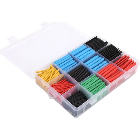 560 pièces de gaine thermorétractable colorée en polyoléfine, pour l'isolation des fils dans les applications électriques (1/5)