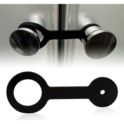 Verrou de porte de douche en silicone noir, conception en 2 pièces, adapté à la plupart des portes de douche de camping-car. (1/5)