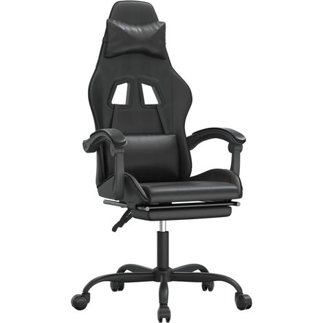 Maison Exclusive - Chaise de jeu avec repose-pied Noir Similicuir