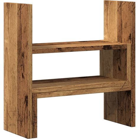 Mobiletto portaoggetti regolabile per ufficio legno invecchiato legno marrone ingegnerizzato 020043583