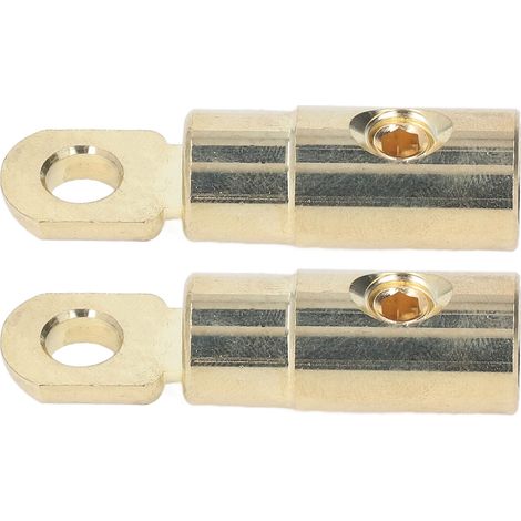 Paire de bornes batterie O Ring en laiton doré, haute précision, soudure gratuite, modification audio, 4GA pour câbles 4-6GA (1/5)