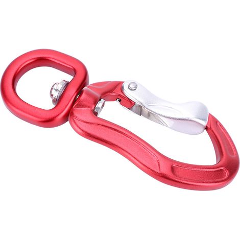 Mousqueton multifonctionnel en alliage d'aluminium pour activités de plein air et alpinisme, boucle de sécurité en D rouge (1/5)