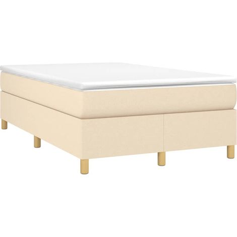 Maison Exclusive - Sommier à lattes de lit avec matelas crème 120x190 cm tissu