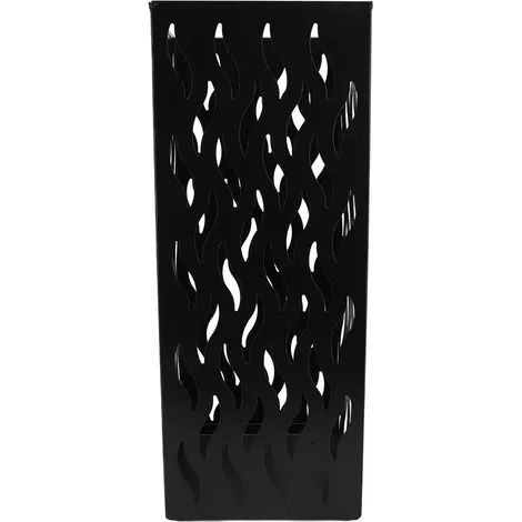 Porte-parapluies d'entrée élégant avec seau de rangement en métal noir, idéal pour la maison et le bureau. (1/3)