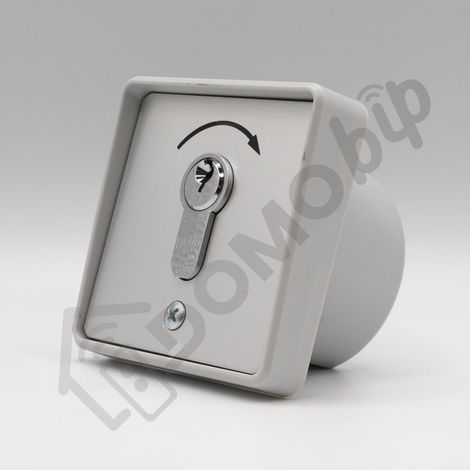 GEBA MP EPZ 1-1T/1 - Contacteur à clé universel encastré un sens impulsionnel en polycarbonate - Réf : 015.1101.00 - IP54 - Barillet européen + 3 clés (1/5)