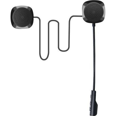 Kit mains libres Bluetooth 5.0 pour casque de moto, système mains libres sans fil, haut-parleur, contrôle des appels, microphones, écouteurs sans interférences (gris) (1/5)