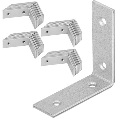 Ángulo de carpintero, conector de construcción, acero galvanizado, 50x50x17 mm, 50 unidades
