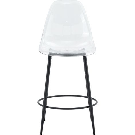 Set da bar 89 cm con tavolo in vetro e 2 sgabelli trasparenti (1/5)
