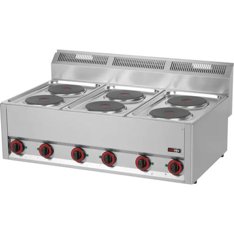 Fourneau électrique 6x feu sans soubassement 400 V REDFOX - SP 90 ELS - REDFOX