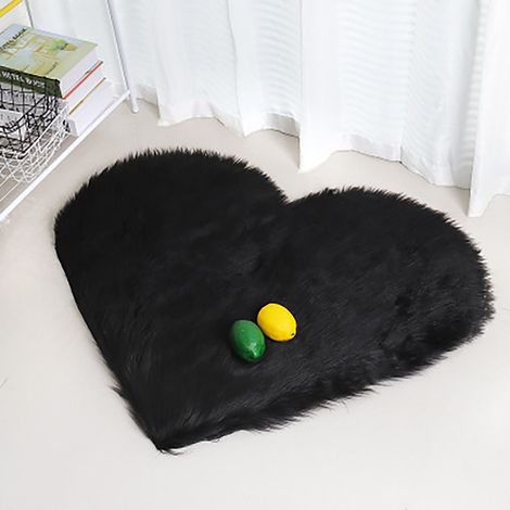 Tapis Shaggy - Imitation Peau De Mouton - Polyester - 40 x 50 cm - Blanc Violet Noir Rouge Gris - Pour Chambre Salon Entrée (1/4)