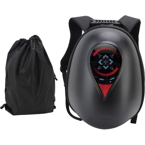 Sac à dos écran LED coque rigide USB – Sac moto lumineux pour casques demi-face, transport (1/5)