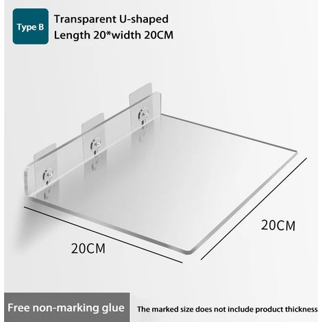 (WGYKLZWJMDKB20x20CM) Étagère de rangement auto-adhésive murale, amovible, pour salle de bain, douche, cuisine, dressing, accessoires de salle de bain (1/5)