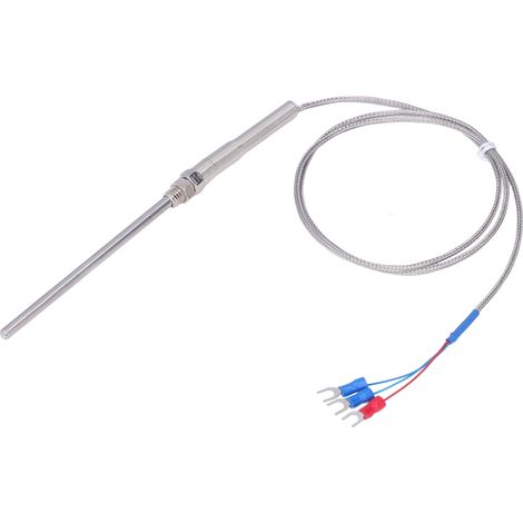 Sonde thermocouple PT100 100mm, plage 0‑400℃, câble 1 mètre