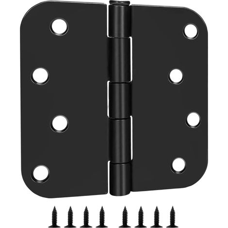 Charnières de porte intérieures noires, 10 x 10 cm, fer forgé (1/5)
